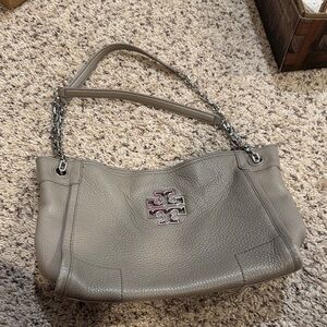 Tory Burch Taupe Leather Shoulder Bag